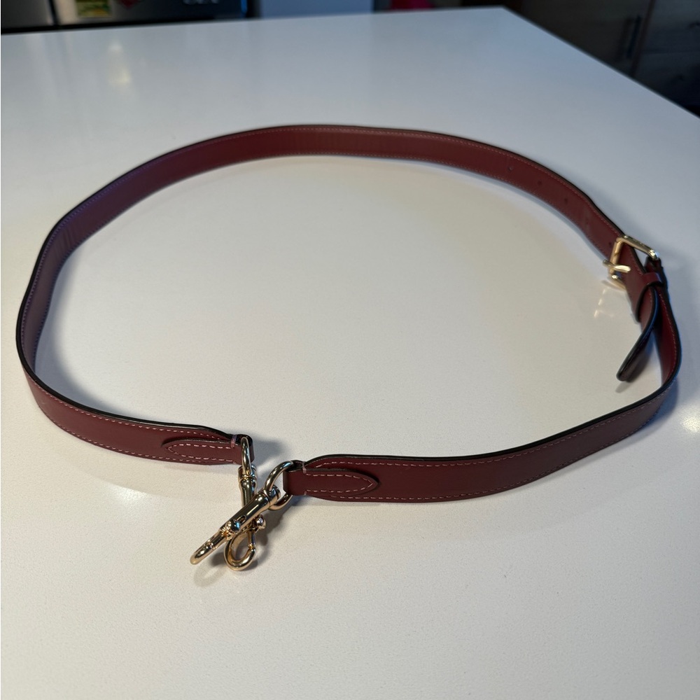 COACH - Georgie Saddlebag in Orange and Burgundy Colorblock - Picture 13 of 13
